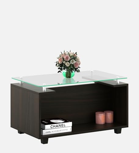 Image of Spacewood Center Table | CT 112 | 3 Year Warranty | Coffee Table, Tea Table, Center Table for Living Room, Coffee Table for Living Room| Fumed Oak