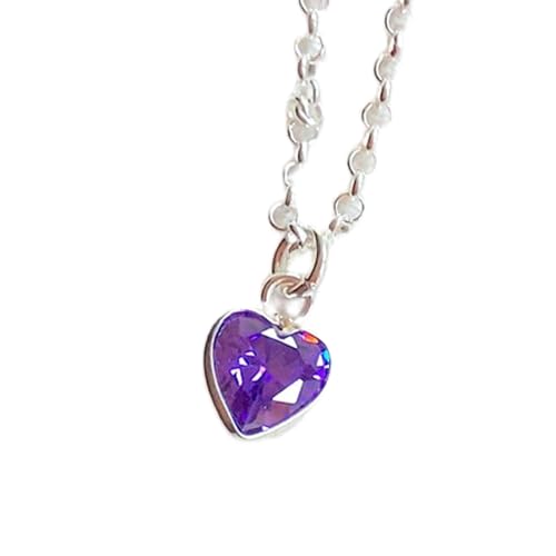 Pendentif améthyste violette cœur pour le soulagement du stress