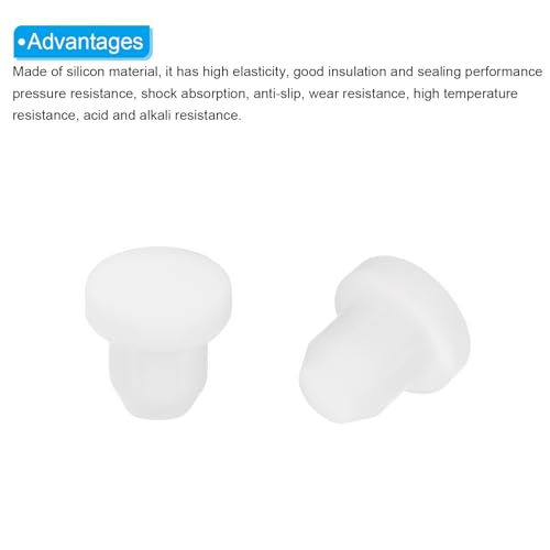 Image of MECCANIXITY 3pcs T-Shaped Silicone Plugs 6.5mm 1 /4 Inch Dia Snap in Plug Hole Seal Cover Round Rubber Stopper for Kitchen Rubber Bulkheads Waterproof Sealing Plugs White