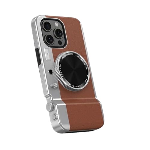 Image of MILLION CASES Back Cover Case for iPhone 14 Pro Shockproof Protective Retro Camera Lens Aesthetic Case for Men & Boys(Brown)