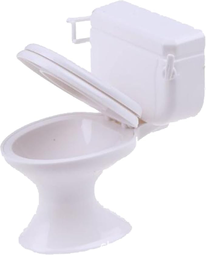1:12 Scale Miniature Bathroom Toilet - Realistic Dollhouse Furniture for DIY Crafts, Dioramas and Architectural Models