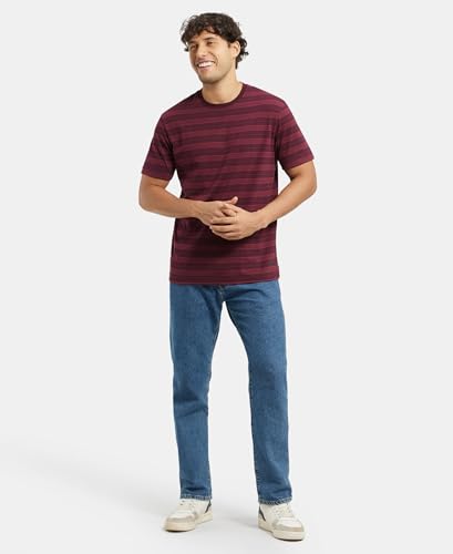 Image of Jockey 2715 Men Super Combed Cotton Rich Striped Round Neck Half Sleeve T-Shirt