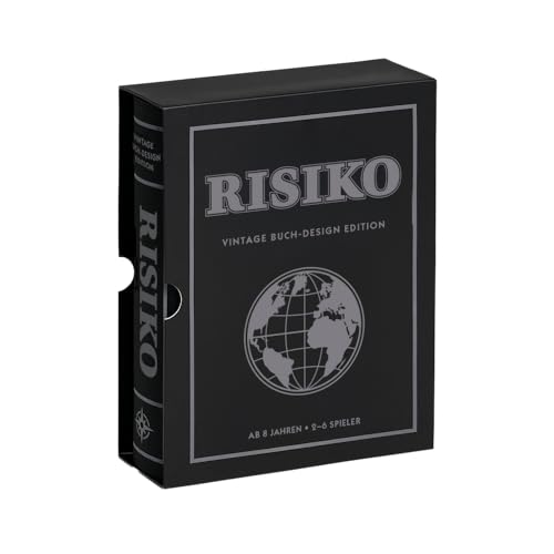 Risiko Vintage Buch Design Edition Brettspiel Bookshelf Spiel mit Weltkarte Secret Mission Karten 6 Armeen in Boxen Strategiespiel Fuer 2-6 Spieler ab 8 Jahren