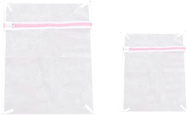 WYAN Zippered Mesh Laundry Wash Bags, Foldable Thicken For Delicates Underwear,washing Machine Clothes Protection Net Home Organizer2-set (1L+1S) (23*30+40*50)