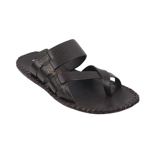 Image of Metro Men Faux Leather Thong Chappal