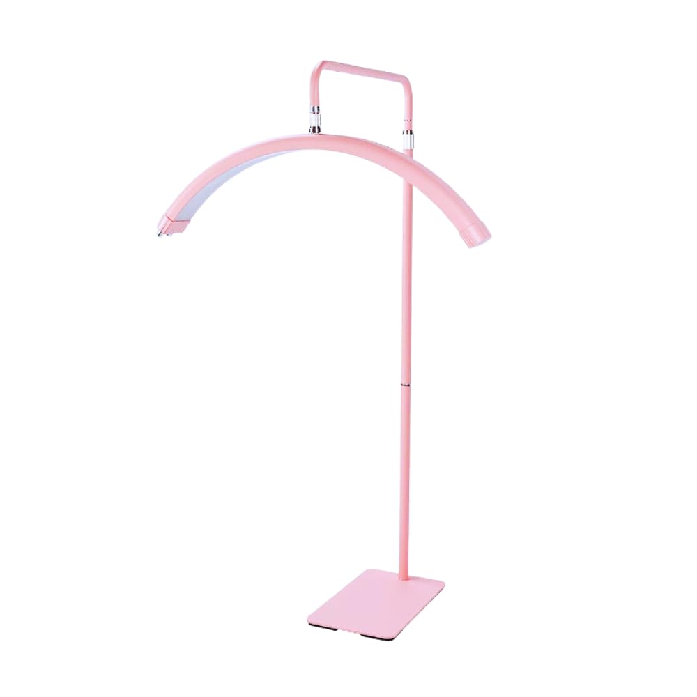 Eyelash LED Floor Lamp, Estheticians Light, Tattoo Light, Pmu Lamp, Facialist Moon Lamp, Lighting for Beauty, Skincare, Lashes, Eyebrows, Filming and Content Creation with Phone Holder (Pink)