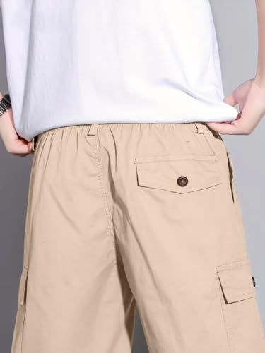 Image of GRECIILOOKS Bermuda Cotton Shorts for Men - Relaxed Fit Casual Summer Shorts | Knee Length Chino Style with Pockets