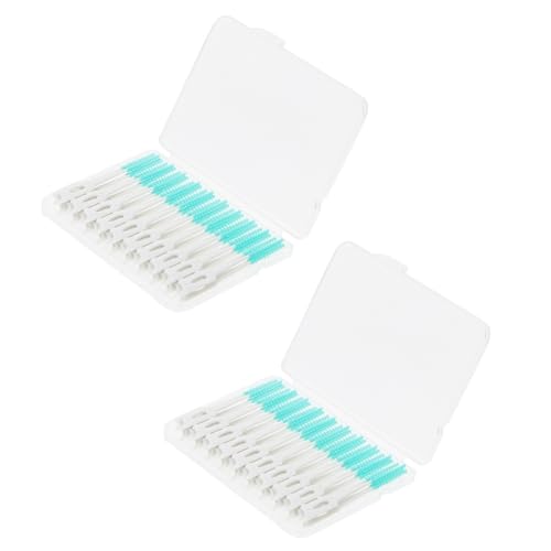 NULYLU Interdental Brush Set 80pcs Elastic Oral Cleaners Tooth Cleaning Tools Floss Dispenser for Oral