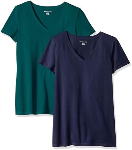 Amazon Essentials Women's Regular-Fit Short-Sleeve V-Neck T-Shirt
