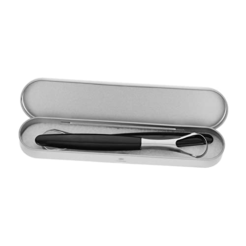 LALAFINA 1 Set Stainless Steel Scraper Portable Tool with Box for Bad Breath Relief Oral Removes Toxins and Plaque Compact Design for Travel