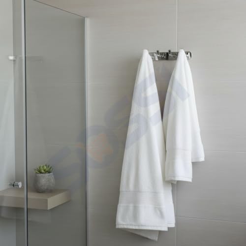 Image of SOSSI 4-Pin Cloth Hanger, Wall Mounted Hook Rail with 4 Hooks for Bathroom /Kitchen /Key Holder, Stainless Steel Cloth /Towel Hanger Pack of 2 (Chrome Finish)