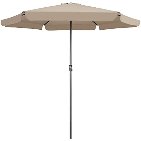 Kingsleeve Sombrilla Jardín XXL Ø 330cm Protección UV50 Repele Agua Aluminio Paraguas de Mercado Cover