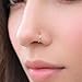 LUCKYJEWUS 14k Gold Filled 20G Small Thin Nose Ring Hoop for Women, 6mm - 7mm Adjustable Nostril Piercing Jewelry