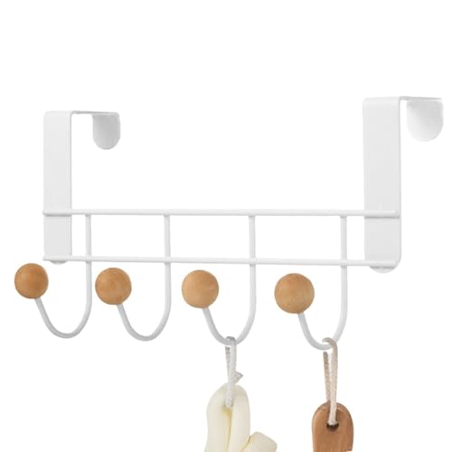 Sobre el gancho de la puerta: percha superior, toallero organizador de baño, sin taladrar ganchos de metal, toalla resistente a la oxidación y perchero para ropa, toallas, sombreros, bolsillos de