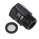 Besttoolifes Duschkopf-Absperrventil aus massivem Messing mit Durchflusskontrolle und Hebelgriff für Badezimmer, kompatibel mit G1/2-Zoll-Gewinden in Chrom oder Schwarz (schwarz)