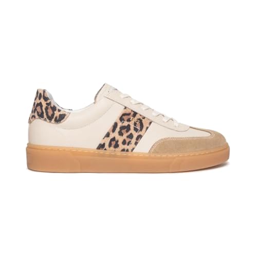 Nero Giardini E513007D Women's Sneakers in Leather, Suede and Technical Material, Camel, 6 UK