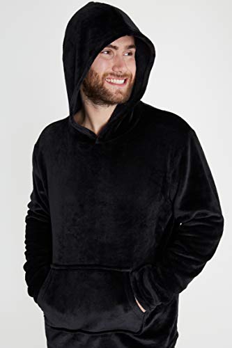 Mens Pyjamas Set, Warm Fleece Pyjamas for Men with Fluffy Hoodie3