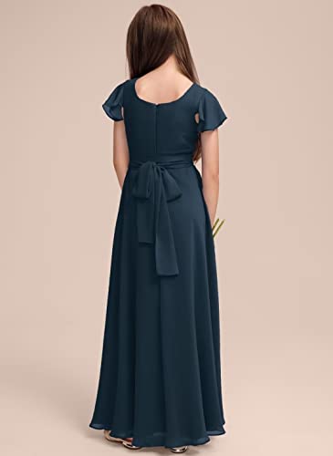 A-Line Square Long Chiffon Junior Bridesmaid Dress Flower Girl Dress for Wedding4