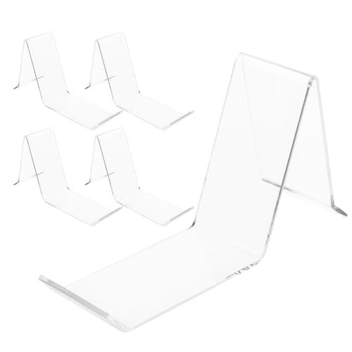 HOMOCONO Expositores de Zapatos Acrílico Transparentes, 5 Piezas, Soporte Rígido Compacto, para Escaparates y Venta en Tienda Minorista