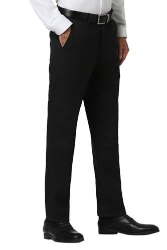 Image of Peter England Men's Mid Rise Slim Casual Pants