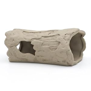 Aquarium Betta Fish Cave Accessories, Ceramic Hideaway Rock Cave for Aquatic Pets,Rock Cave Decor for Shrimp Cichlid Hiding Breeding Betta Toys Hideout Stones House (HO201)