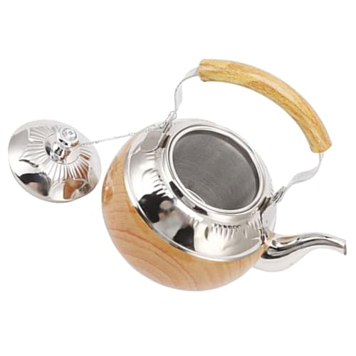 TOYANDONA Tetera de Acero Inoxidable 1l con Asa Grande, Tetera Doméstica Plateada para Cocina y Oficina, Resistente Gran Capacidad, Adecuado para Té y Café en Hogar y Reuniones