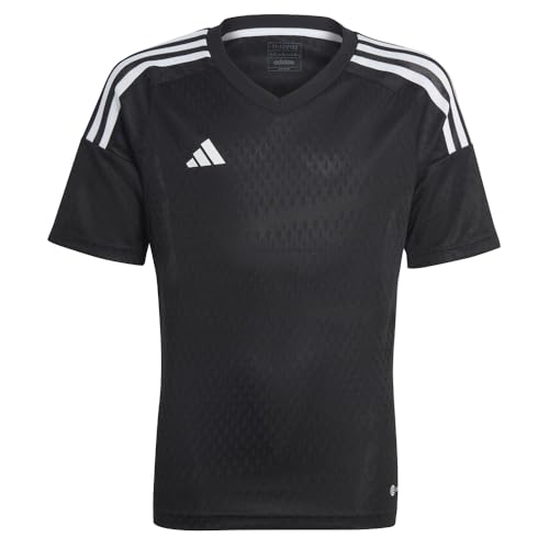 adidas Kids Boys Tiro23 Competition V Neck Short Sleeve Jersey Soccer Cleats Moisture Wicking - Black