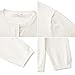 CUNYI Girl's Crewneck Lightweight Button-up Cardigan Cotton Knit Sweater Casual Cute Outerwear, Ivory, 120