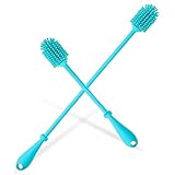 Generic シリコン製ボトル洗浄ブラシ 2本セット – 長いハンドル 耐久性素材 吊り下げ可能 食器洗い機対応 ウォーターボトル 哺乳瓶 カップ用