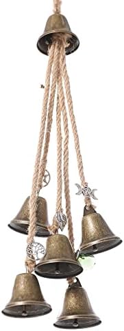 Fanwer Witches Bells,Door Protection Charm,Magic Clear Negative Energies,Attracts Positive,Boho Wind Chimes Hanging Ornaments For Porch,Garden,Window,Metal Home Decoration, 19.5×14×5.5