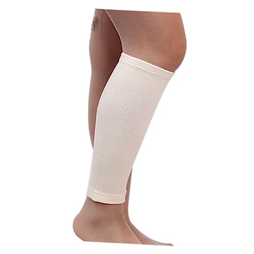 Didiseaon Pair Nylon Calf Support Sleeves Compression Calf Guards for Running Jogging Cycling Walking Nude Stretchy Warm Handwash Care Instructions