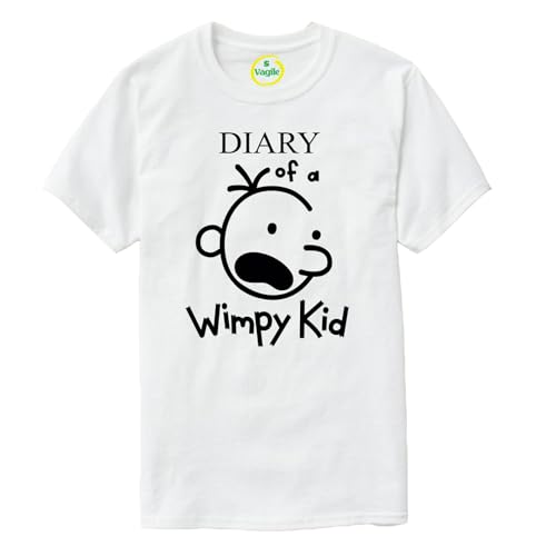 Vagile Kid Diary Inspired by World Book Day Wimpy Kids T-Shirt White