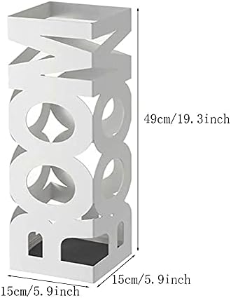 Modern Creative Multi-Purpose Umbrella Stand,Rectangular Metal Umbrella Stand for Walk Sticks Baby Toys, Umbrella Holder for Hallway, Entryway,White image 5