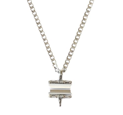 Curb Stainless Steel Chain Necklace Pendant for All 22mm Watch, Compatible with Samsung Galaxy Watch 3 45mm/46mm/Gear S3 Frontier/Classic/Huawei Watch GT2 Pro/GT 2e/GT 46mm/GT2 46mm/Ticwatch Pro 3