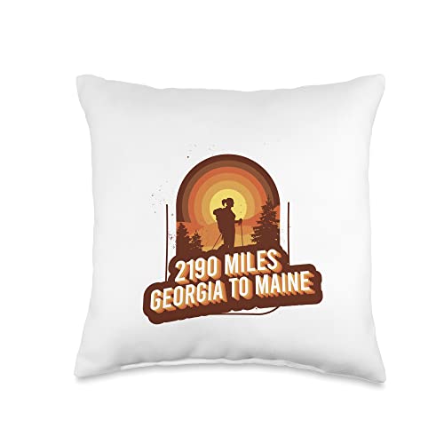 Appalachian Trail Souvenir Map Hiking Appalachia Throw Pillow