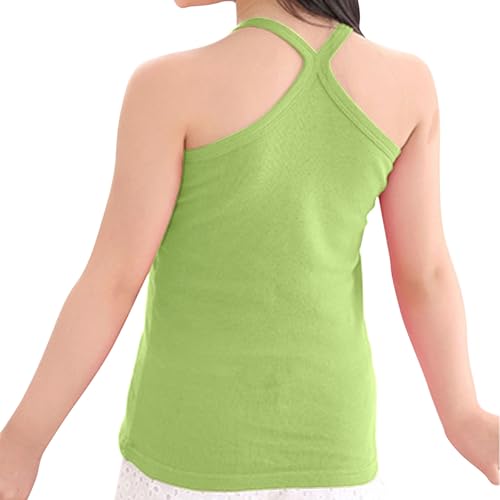 Toddler Girls Cotton Tank Tops Racerback Slim Fitted Summer Top Kids Crewneck Sleeveless Athletic Sport Shirts