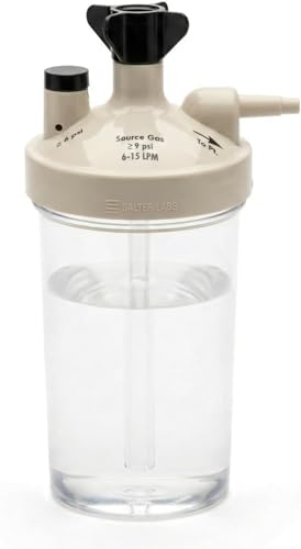 High Flow Oxygen Humidifier Bottle for Oxygen Concentrators, Moisture Support for Oxygen Flow, Durable Replacement Accessory for Home Continuous Flow Systems (1 Pack)