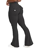 CHANGEZOE Womens Flap Pockets Leggings Scrunch Butt Cross Waist Workout Cargo Leggings #2 Flare Black M