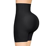 Lover-Beauty BBL Shorts with Tummy Control Butt Lifting Enhancing Booty Bubble Butt Lifter with Hip Pads and Butt Pads Black