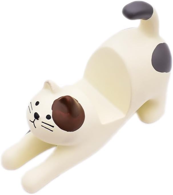 Cat Phone Stand Resin Desk Holder for Phones and Tablets,White