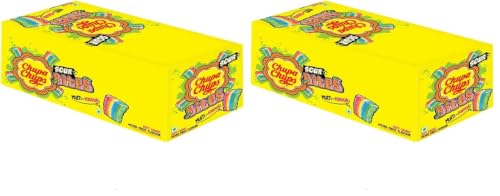 Image of Chupa Chups, Sour Bites, Mixed Fruit Flavour, Soft & Chewy Toffee Pack, 492.8 g [Pack of 16]