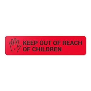 300 Labels – 1.7 x 0.4 inch – Keep Out Reach Keep of Children Labels for Keep Away from Children Stickers for Choking Hazard Warning, Small Parts, Pharmacies