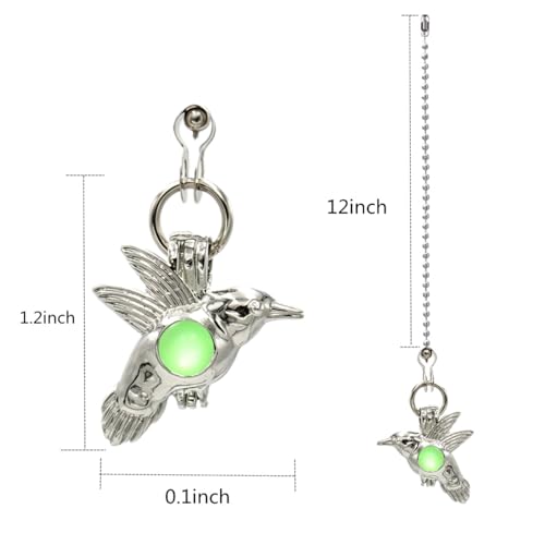 Image of Hummingbird Pattern Ceiling Fan Pull Chain,Pull Chain Extension Glow in The Dark,12in Fan Pull Chain Pendant,Ceiling Fan Chain Extender with Beaded Fluorescent Light Chains Ornaments, 2PCS