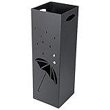 Fabriqué à la main HowHomely Support de parapluie en métal 60 cm fait main noir avec découpe décorative