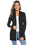 sueter mujer tricot 🌸 [Diseño] Cárdigan largo mujer casual , chaqueta abierta de punto, mangas largas, tipo de cuello que se puede usar como cuello alto o solapa. Color sólido a juego, simple y generoso, puños acanalados con decoración de botones, elegante y de moda, mientras se mantiene caliente, agregando un sentido de tendencia.
