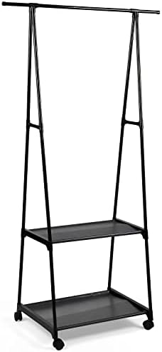 Unibos | Clothes Rail | Heavy Duty Metal Garment Rack | Garment Rail with Shelves | Coat Stand & Hanging Rail | Coat Rack | Organiser for Homes Office Hallway etc | Space-saving | Fabulous Design