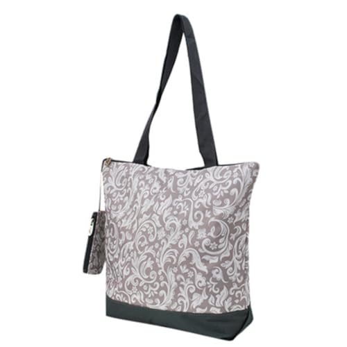 Image of NGIL Medium Top Zipper Closure Canvas Tote Bag with Attached Matching Coin Purse For Moms and Nurses