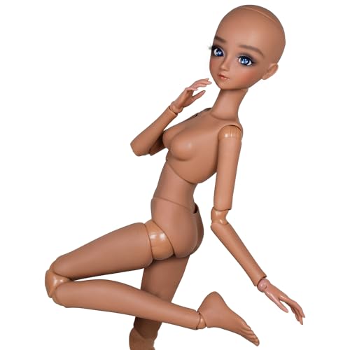 Muñeca BJD articulada cuerpo 60cm piel oscura DIY miniatura 5
