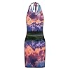 Sunset Snowy Mountain Forests Lake Women's Beach Dresses Halter Bikini Cover Up Mesh Dress Beachwear 5XL #2