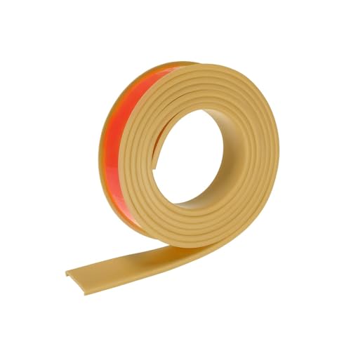 Image of uxcell U Shape Furniture Edge Banding, 2M Self Adhesive Flexible Edging Trim, 5x25mm TPE Edge Guards for Cabinets Furniture Repair Restoration, Beige